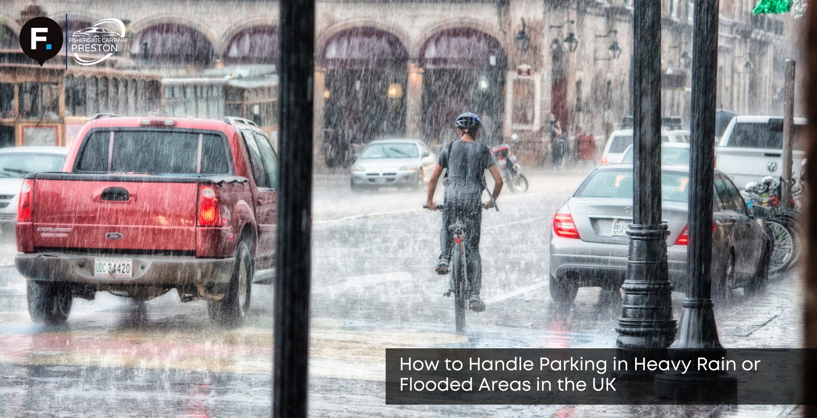 how to handle parking heavy rain flooded areas uk